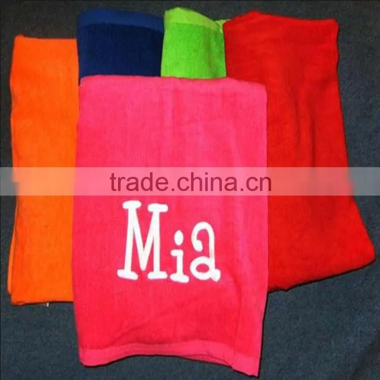 wholesale 100% cotton Custom Embroidered personalized bath towels for children