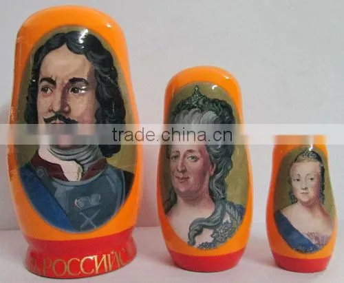 smile pattern wooden matryoshka Doll , wooden nesting doll