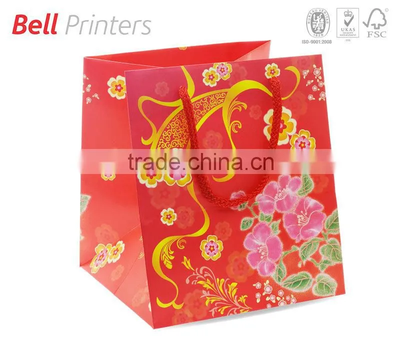Chinese New year gift paper bag with hi-end finishing from India