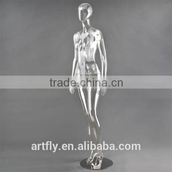 store window female clear plastic torso mannequins