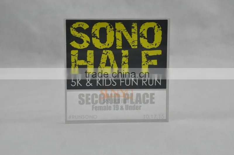 The First Place Honour Acrylic Award Plaque Back Printing