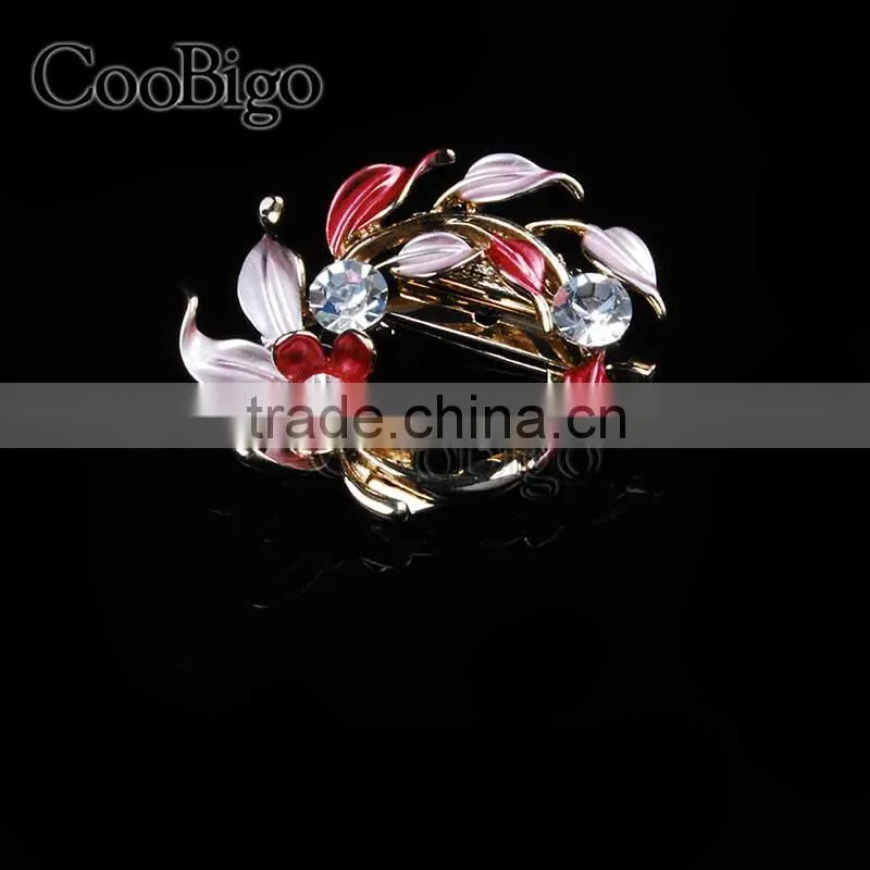 Fashion Jewelry Charming Jasmine Flower MC STONE Women Brooches Pin Gift Corsage Dresses Hijab Scarf Apparel Accessories
