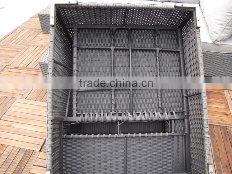 TEMPERED GLASS RATTAN GARDEN TABLE