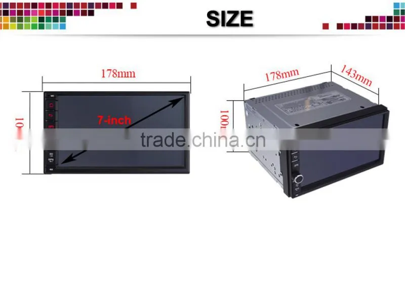 High quality 2din 7inch touch screen android stereo wifi