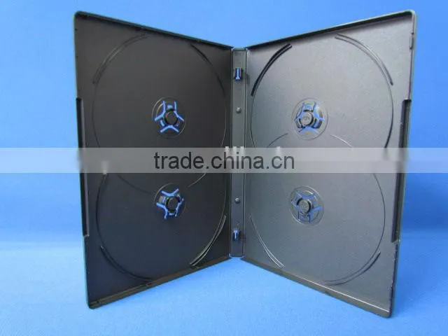 black color 14MM multi 4 dvd case with 4 pieces disc case
