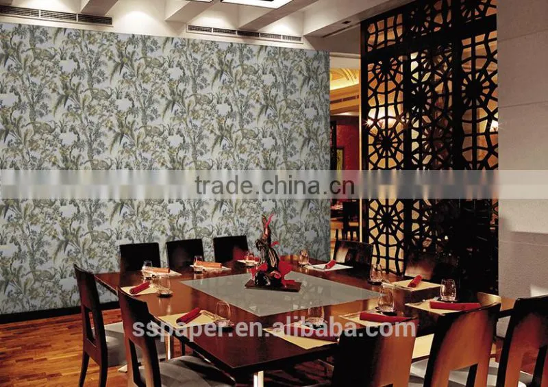 natural material Pvc Wallpaper 3d glow in the dark wallpaper