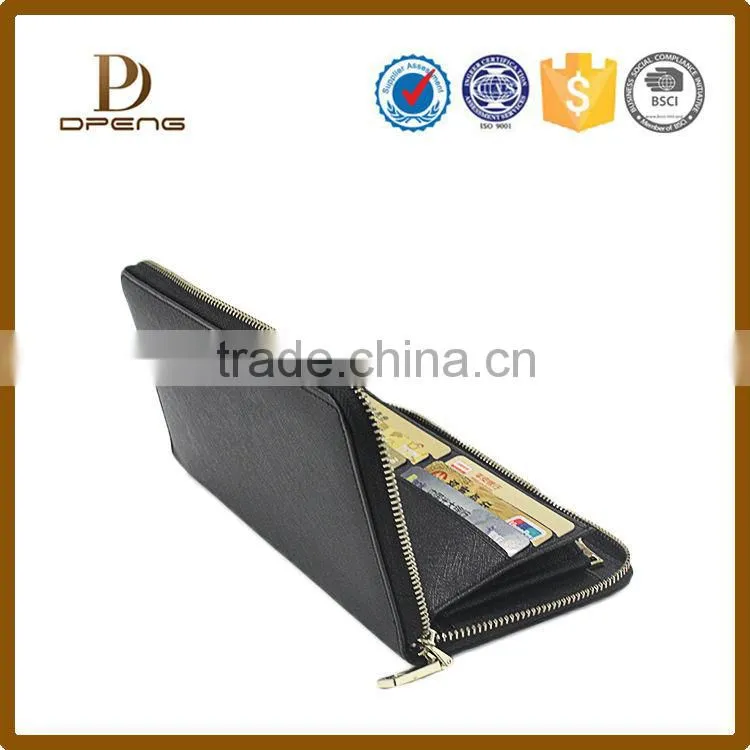New arrival multipurpose zipper leather wallet OEM leather men purse