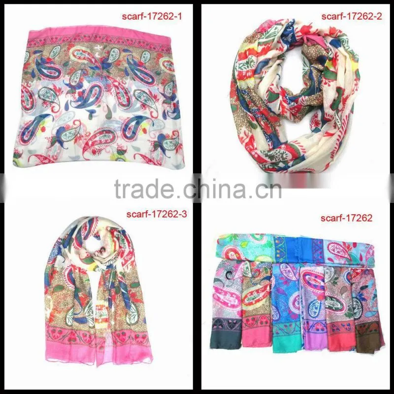 office ladies viscose stripe scarf