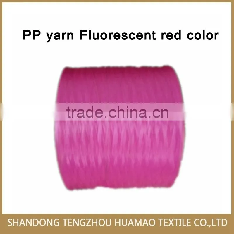 Fluorescent red color luminous pink Polypropylene yarn