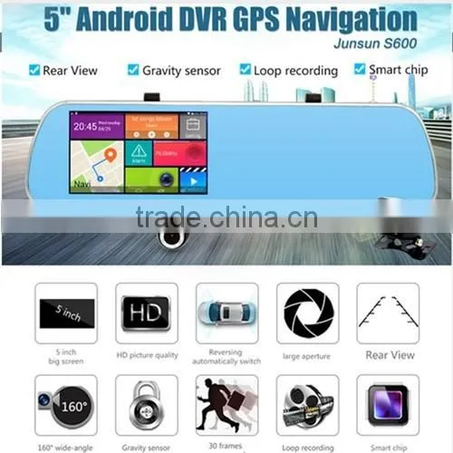 Car Dvr Mirror Rear-View Camera With 5 Inch IPS Mirror Android GPS 1080P Dual Camera Car Video Recorder