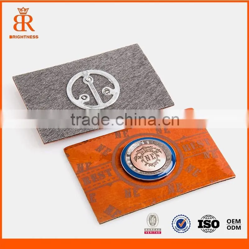 Embossed leather patches pu labels for jeans china