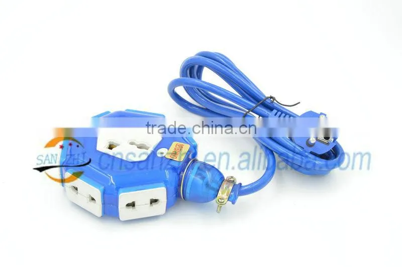 3 pin and 2 pin with 7ways waterproof power cord electrical switch power strip