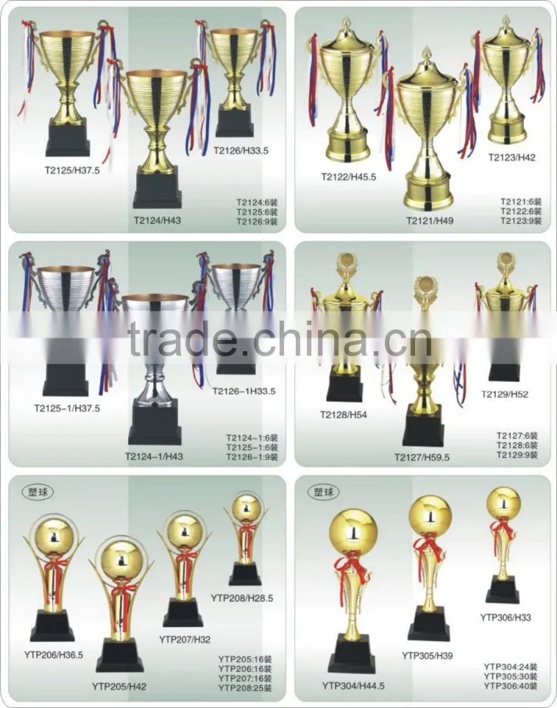Hot sale plastic trophy base award silver trophies souvenir 2124-1 metal trophy cup China champions league trophy