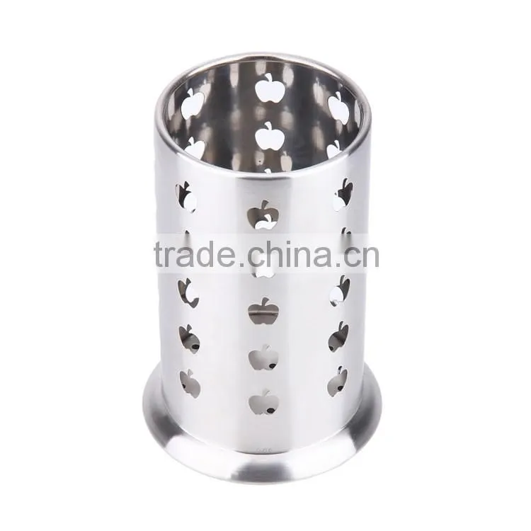stainless steel chopstick fork & kitchen knife round holder/container