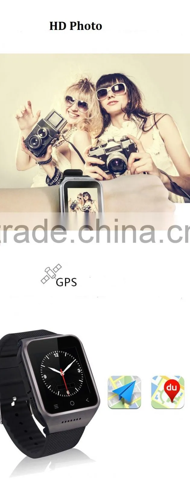 Fashion S8-3G Android4.4 system smart Watch moblile Phone