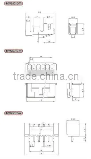 XH 2.5mm 7 pin connector male female wire connector
