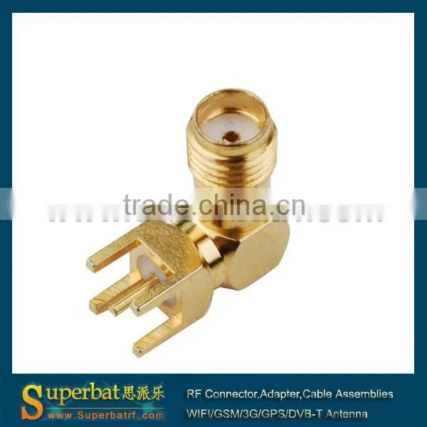 SMA thru hole Jack right angle PCB Mount Medium version sma rf coaxial pcb connector