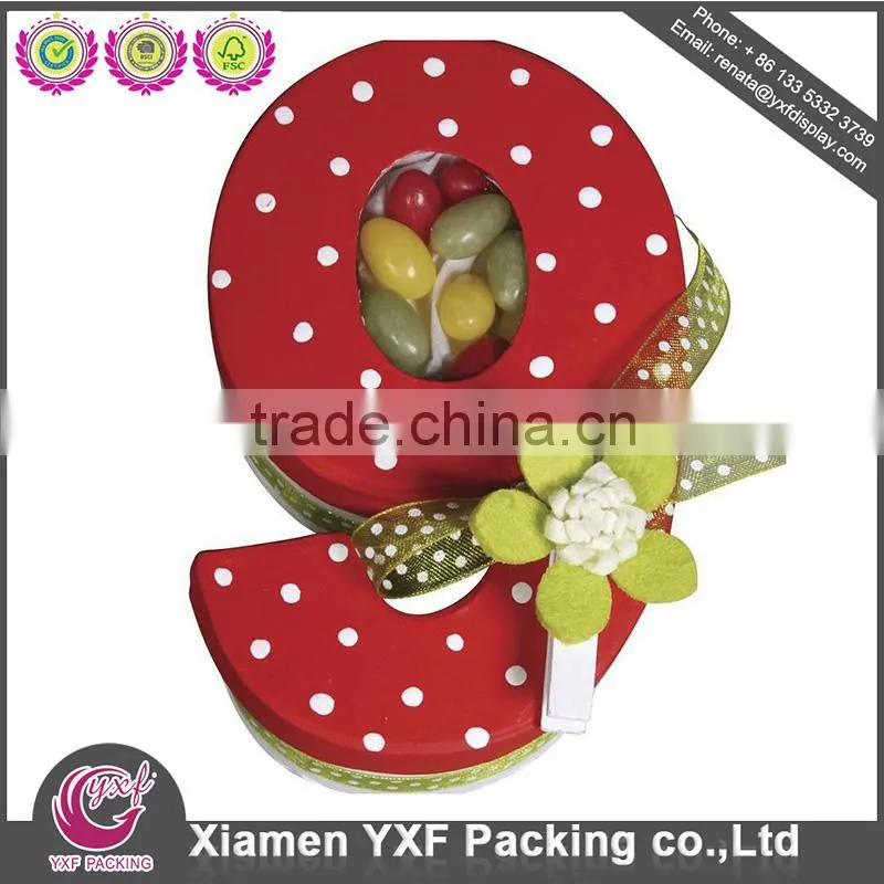 small rectangular gift bag promotion grains embossing red custom paper box Heart Shape Paper Box with Window