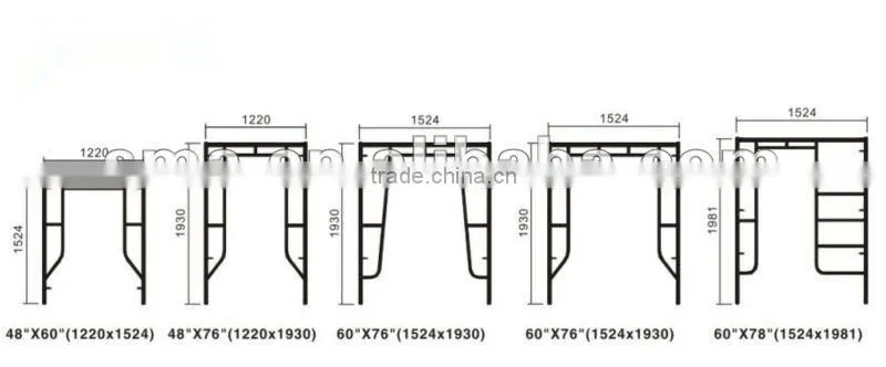 H type frame scaffolding system