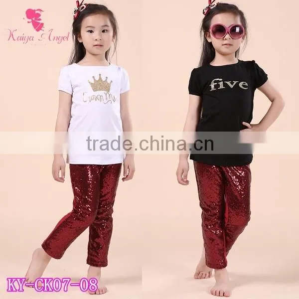baby girl Gold seaside long pant lovers designing pants latest design pants