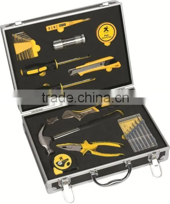 household tool set with aluminium case