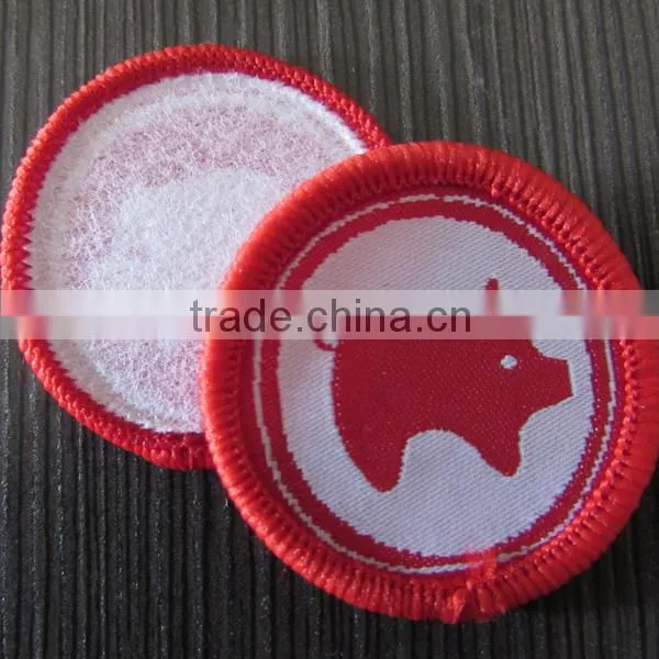 Special Animal Shape Circle Embroidery Woven Label