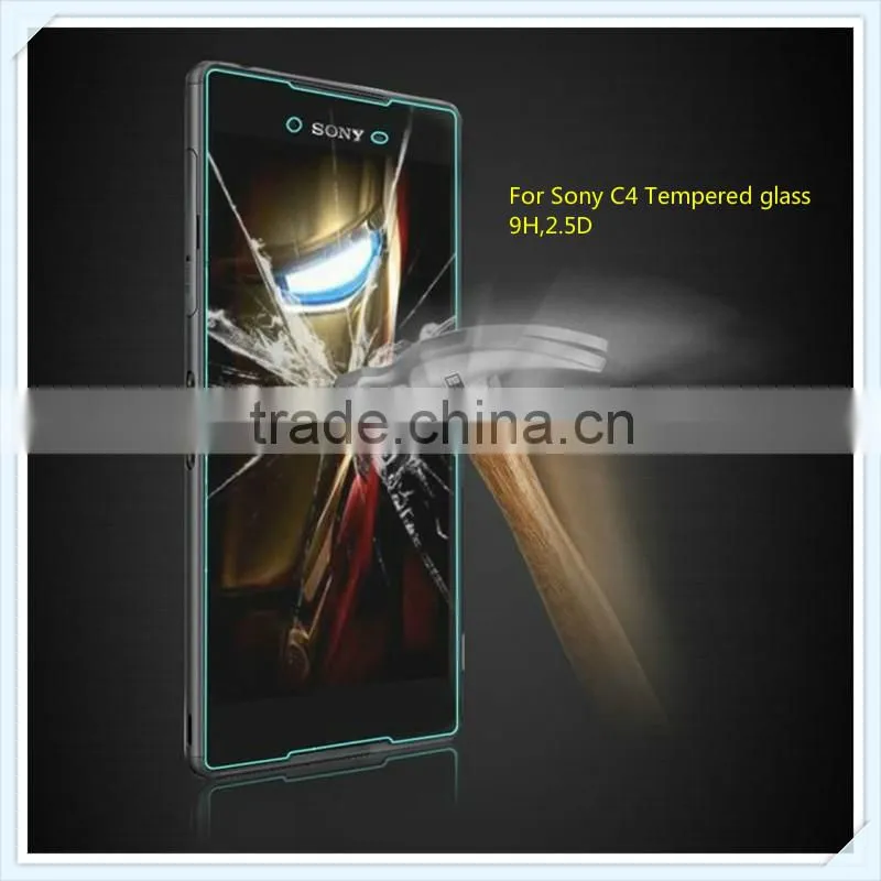9H,2.5d premiun tempered glass screen protector for Sony C4,9H,2.5D, tempered glass screen protector