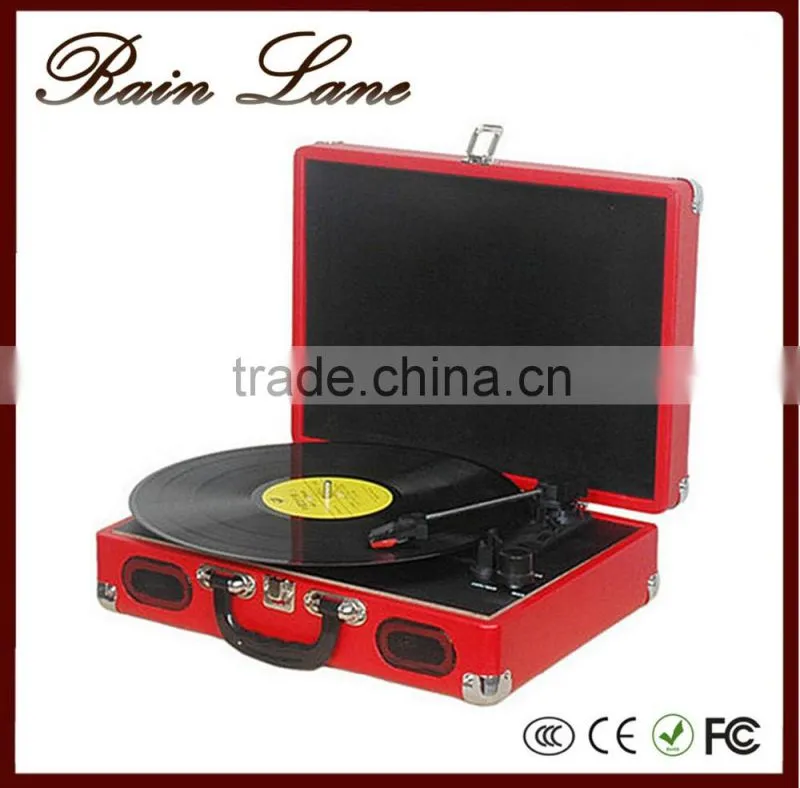 Rain Lane Classic suitcase style record player turntable with vinyl to USB SD