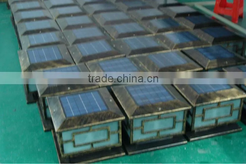 Outdoor pillar lamp solar interior decoration pillar lamp with solar panel & led
