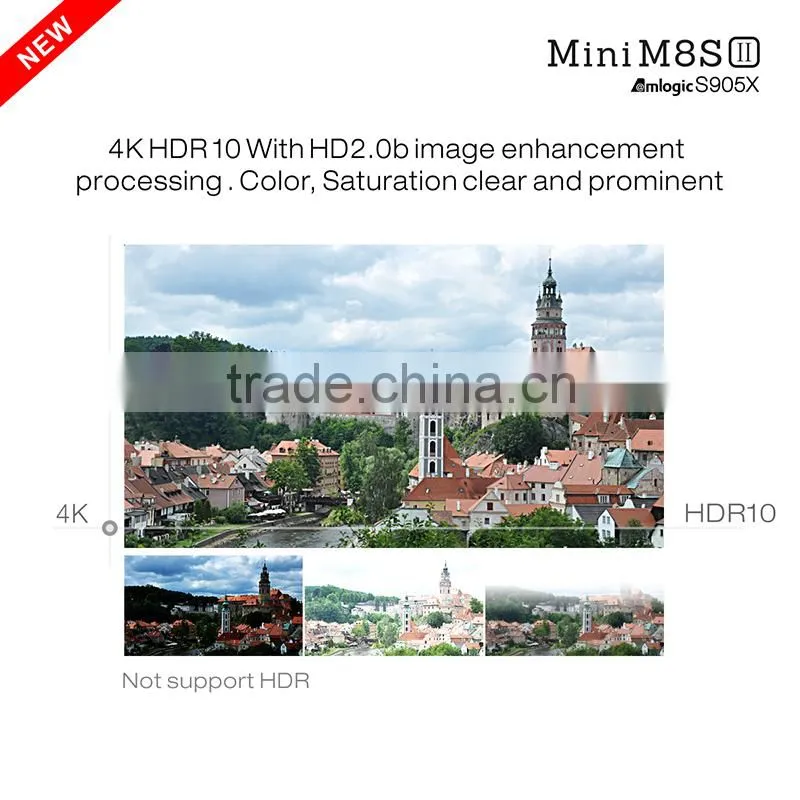 New Model Mini M8S II Android6.0 Marshmallow TV Box Amlogic S905X Quad Core 2GB/8GB Android TV Box
