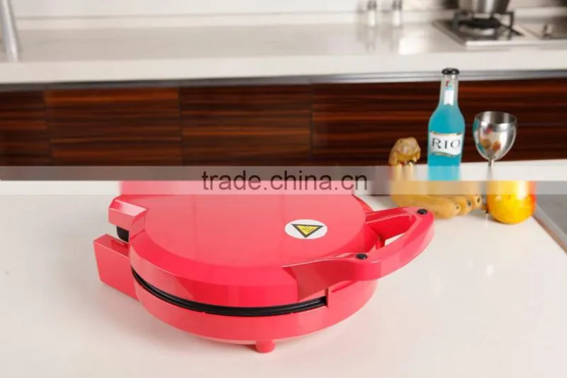 2016 hot selling electric non stick coating round Pizza Oven grill maker with 180 open