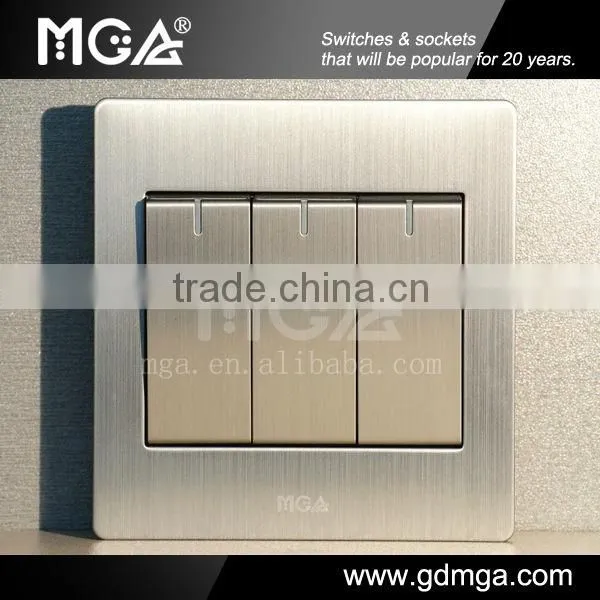 16A 3 gang 2 control household electric switch