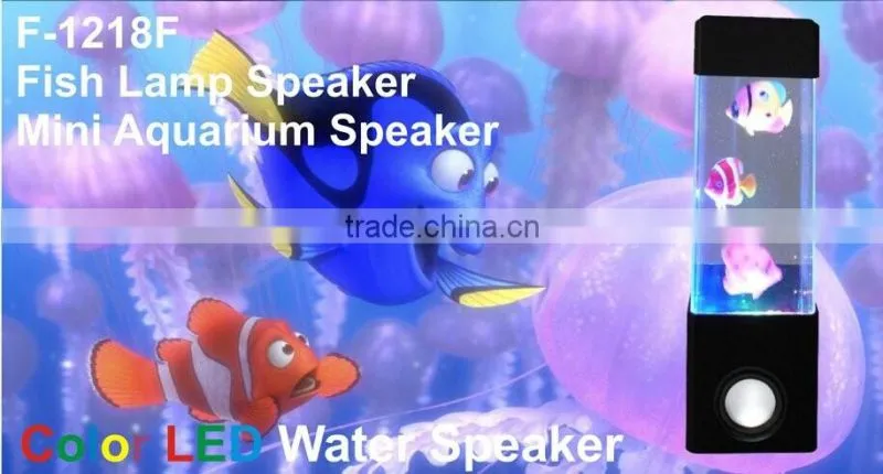 Water Bubble Lamp with Speaker,Water Lamp with Fish Dancing water Speaker