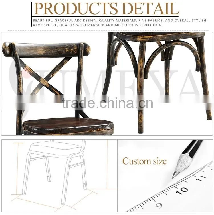 Wholesale Imitation wooden dining chair stackable aluminum bistro chair