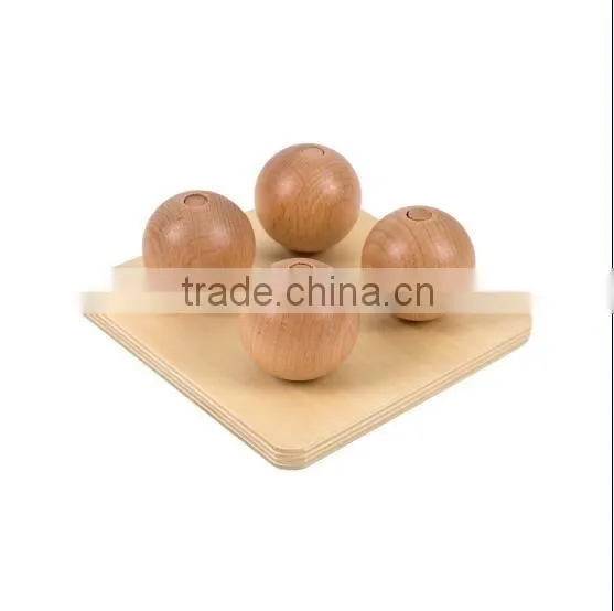 Montessori educational baby toys beech wood balls on small pegs