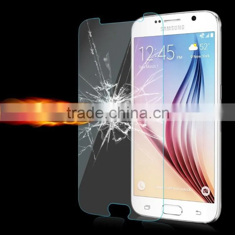 Wholesale For Phone accessories Samsung galaxy s6 screen protector / 0.26mm 9H asahi tempered glass screen protector
