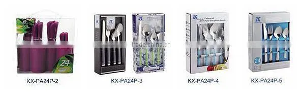 72 PCS Best Selling Plastic Handle Stainless Steel Cutlery Set - KX-P081