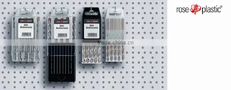 PP transparent plastic drill tube packaging box with hanger Slim Pack