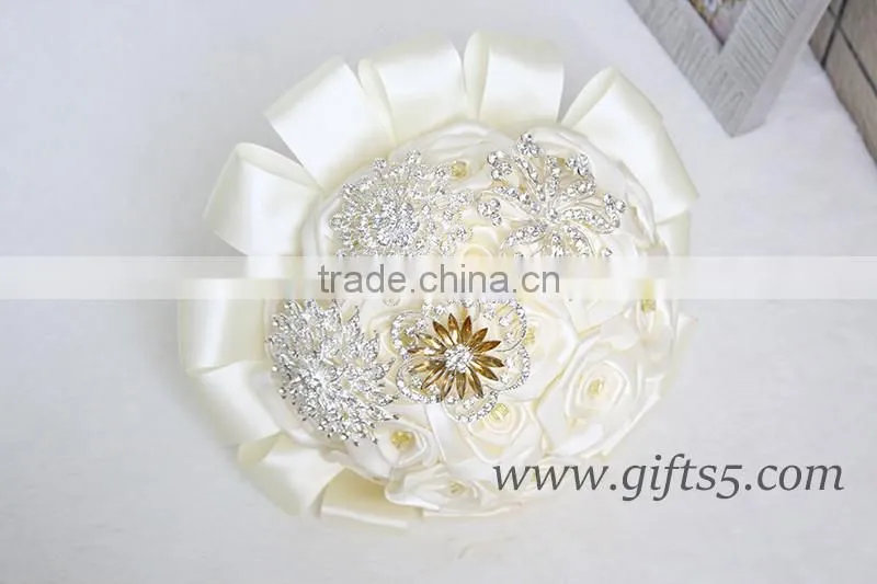 Custom Stunning Immortal Ribbon Rose Wedding Bouquets