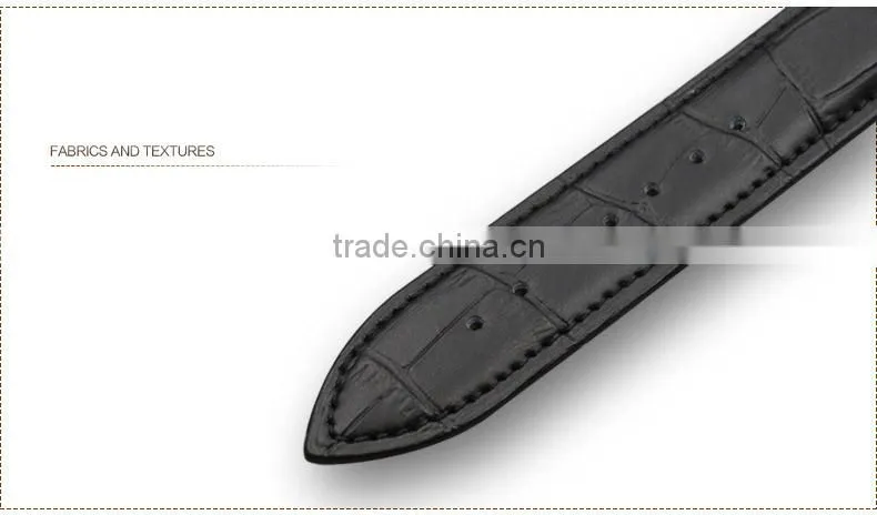 Luxury brand watch leather band with stainless steel pin buckle