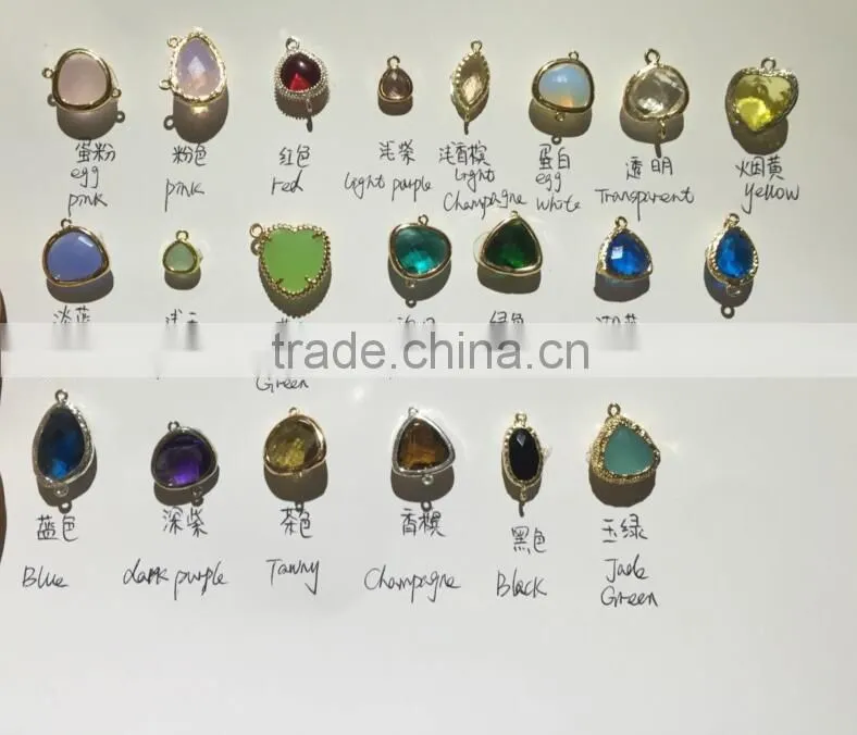 Mixed Faceted Crystal Glass Gem stone Earrings Charm Long Drop earring