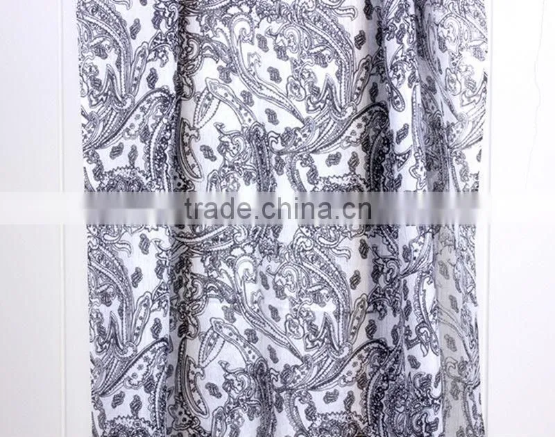 60s/2 worsted wool/silk printed scarfs & shawls