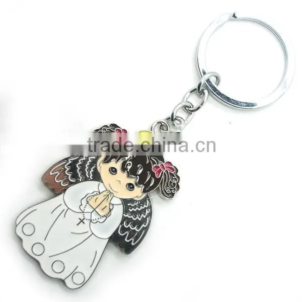good looking zinc alloy keychain/key holder keychain/angel girls keychain