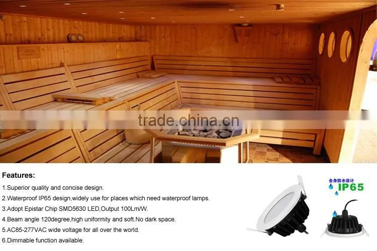 Waterproof IP65 LED ceiling lamp 7W SMD LED down light spot lamp good for high humidity condition