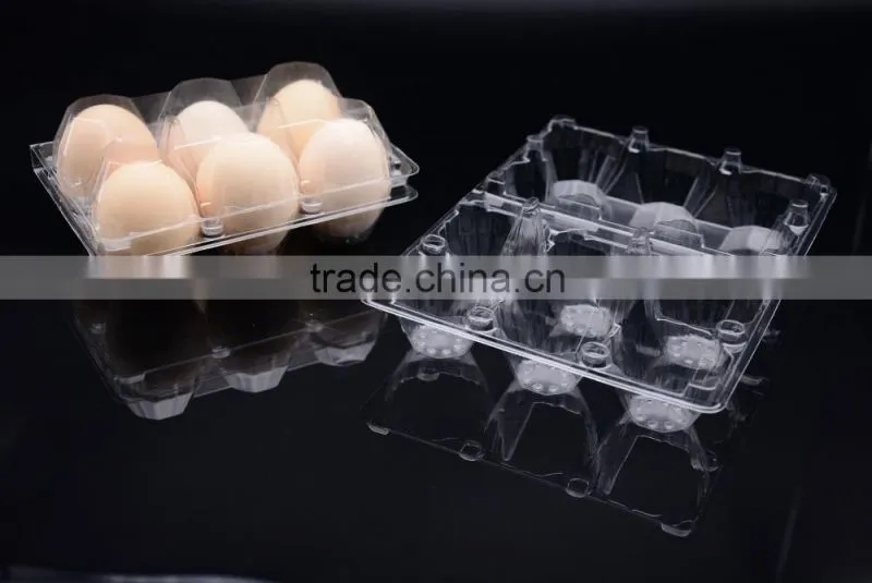 plastic egg box packaging for six cavities, egg tray for six cells, egg cartons for sale