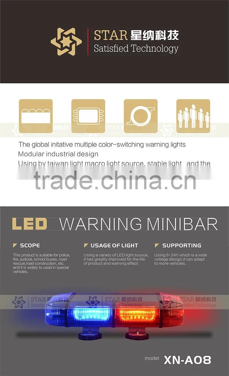 new style car led alarming mini lightbar strobe light bar