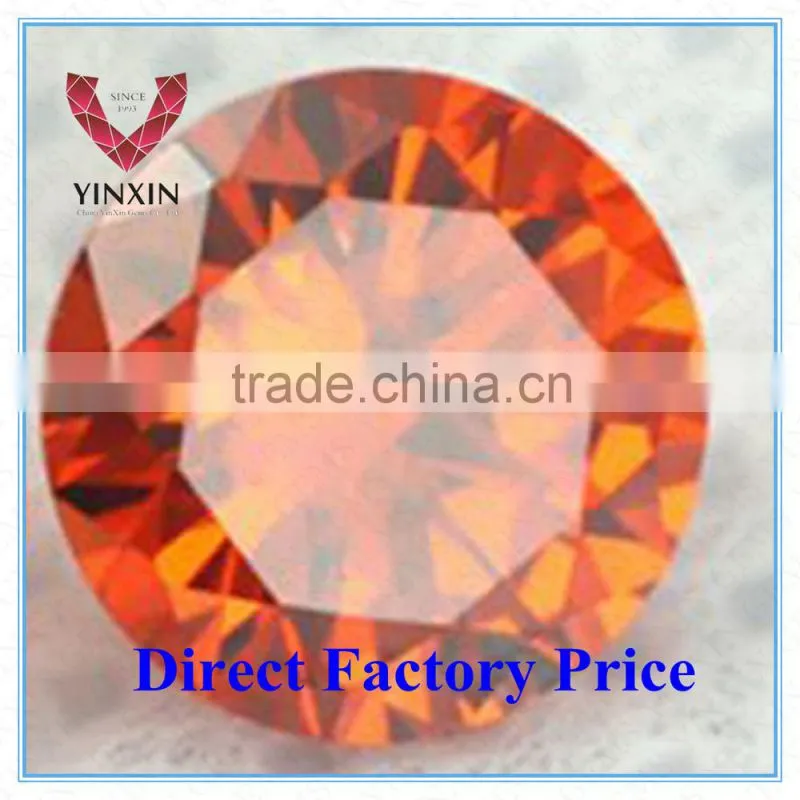 Wholesale Price of Round Shape Orange Synthetic Gemstones