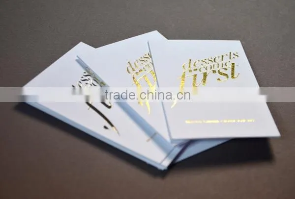 Alibaba Best Products Thick White Gold Foil Stamping Business Card