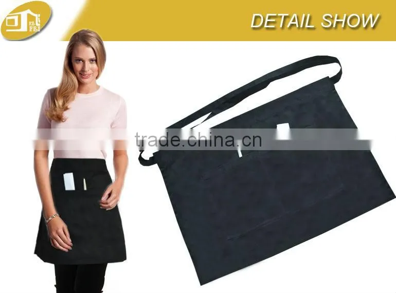 Squared Two Divided Patched Pockets Bartender Apron