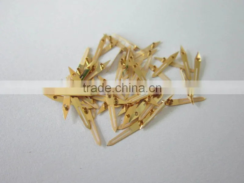 gold diamond cut watch hands with luminous